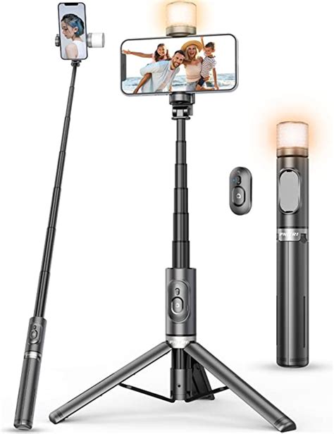 Selfie Stick Tripod With 360° Rotatable Fill Lightreinforced Stable