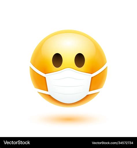 Face Mask Emoji Cartoon Icon Covid19 19 Royalty Free Vector