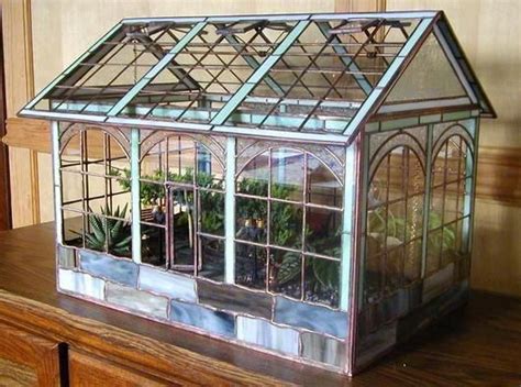 Absolutely Gorgeous Stained Glass Mini Greenhouse How Cool Is That