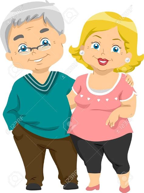 Ilustración De La Feliz Pareja Senior Imagenes De Abuelitos