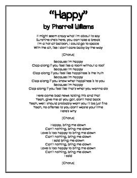 Alliteration she's like a song played again and again. Finding Figurative Language and Meaning in a Song: Happy ...