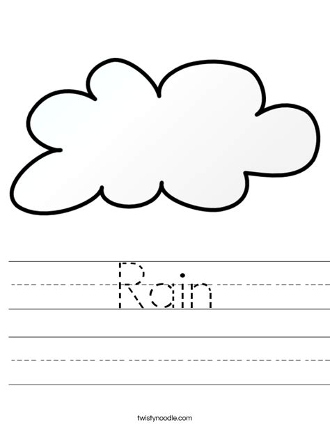 Rain And Clouds Worksheet The Cloud Is Grey Worksheet Twisty Noodle
