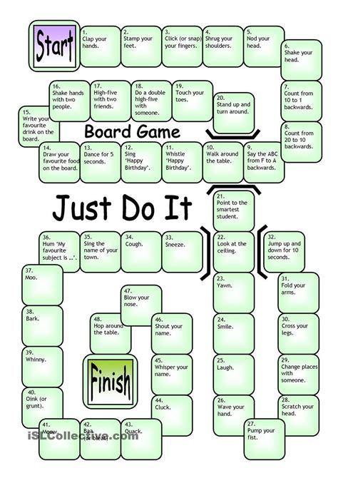 Esl Board Games Printable Free Board Game