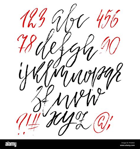 Hand Drawn Dry Brush Lettering Grunge Style Alphabet Handwritten Font