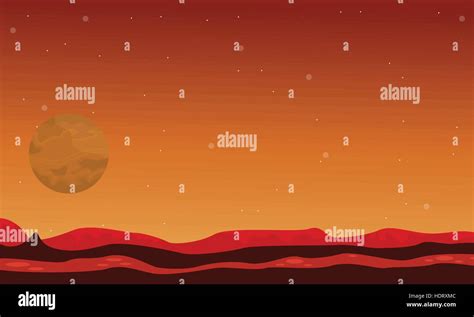 Desert And Planet Space Landscape Stock Vector Image And Art Alamy