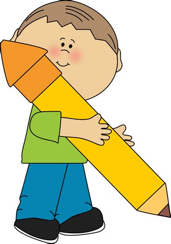 Boy Holding A Big Pencil Made By My Cute Graphics Clip