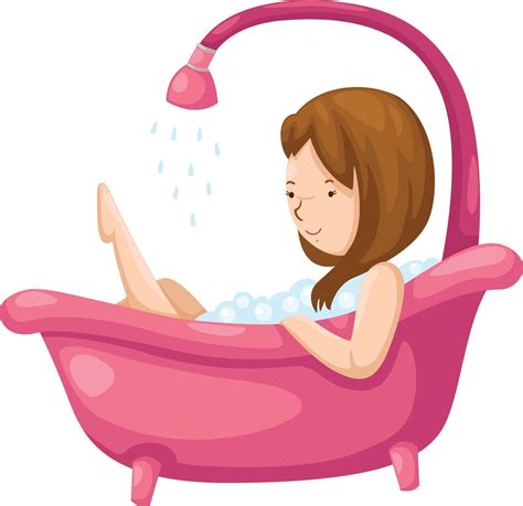 Mujer Bañándose En La Bañera Ilustración Sobre Fondo Blanco 2974077