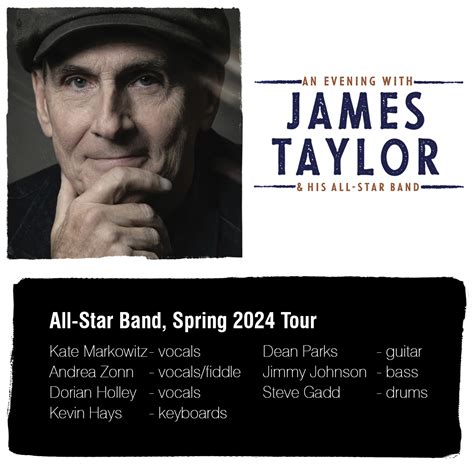 James Taylor The All Star Band For The Spring 2024 Tour