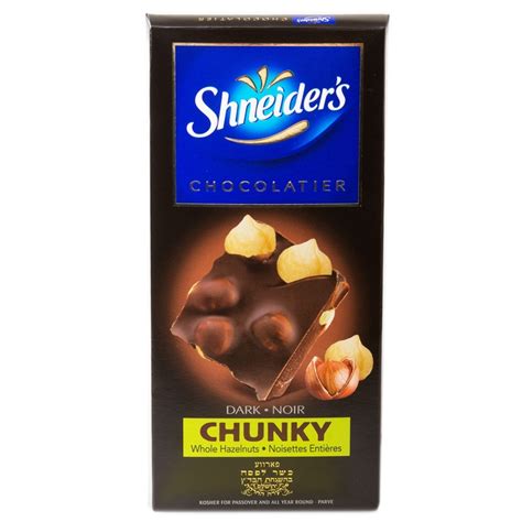 Shneiders Dark Chocolate Chunky Hazelnut Chocolate Bar • Shneiders