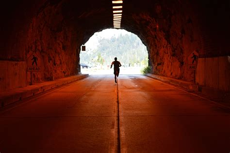 Man Running In Tunnel Royalty Free Stock Photo