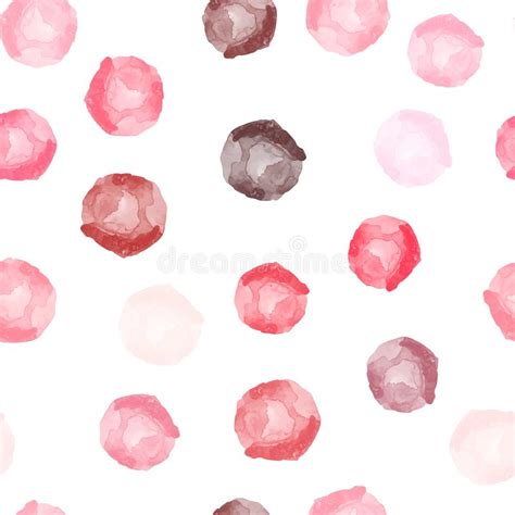 Vector Red Pink Purple Watercolor Circles Seamless Pattern Tiled