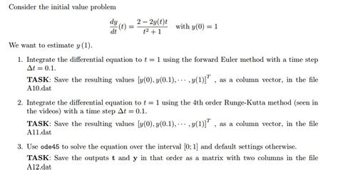 Solved Consider The Initial Value Problem Dydt T 2