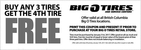 Buy Get The Th FREE Big O Tires Prince George