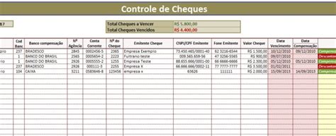 Planilha Controle Cheques Gr Tis Planilhas Excel Excelcoaching Hot