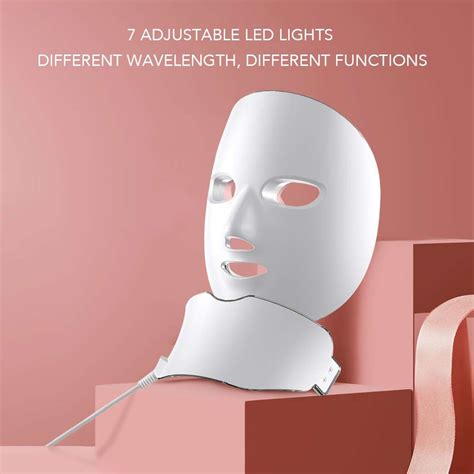 Wireless Led 7 Color Light Therapy Mask With Neck