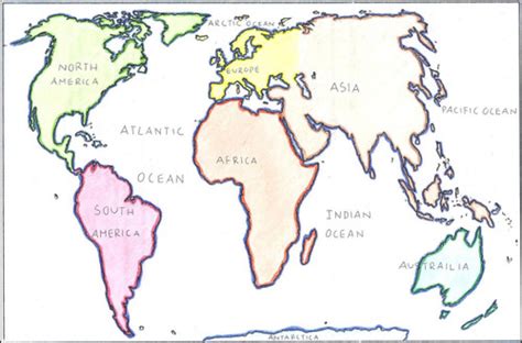 Continent And Ocean Map Worksheet Blank Amped Up Learning