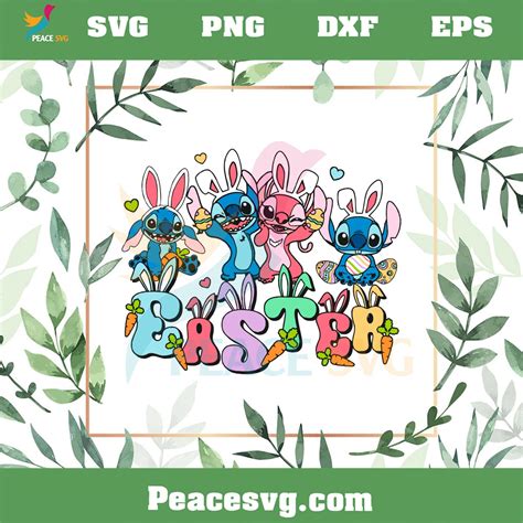 Easter Bunny Cute Stitch Disney Easter Svg Cutting Files Peacesvg