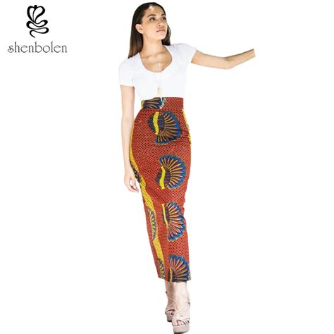 Buy Shenbolen 2018 African Style Batik Wax Print Skirt High Waist Pencil Ankle