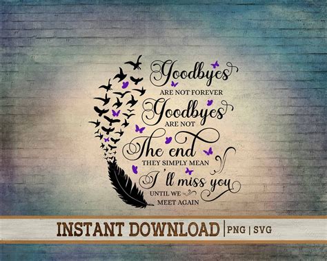 Memorial Quotes Feather Svg for Loss of Loved One Goodbyes - Etsy