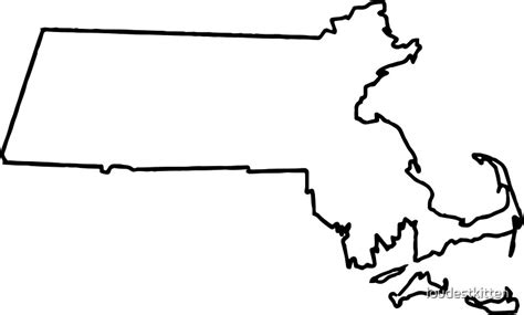 Massachusetts White Outline Stickers By Loudestkitten Redbubble