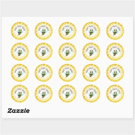 Personalized Cute Honeybee Honeycomb Stickers Zazzle