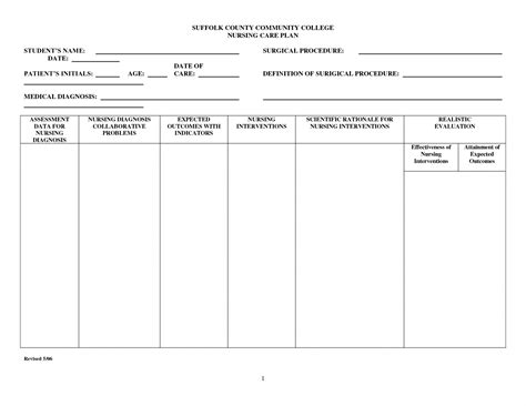 Setup help only — the resident is provided with materials or devices necessary to perform the activities of daily living independently. Free Printable Blank Nursing Care Plan | Free Printable