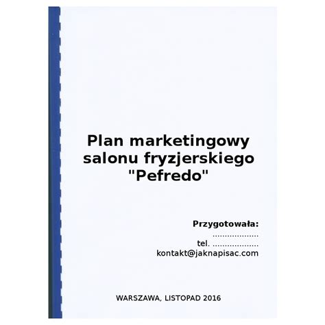 Biznes Plan Przykład Salon Fryzjerski Salon Polska