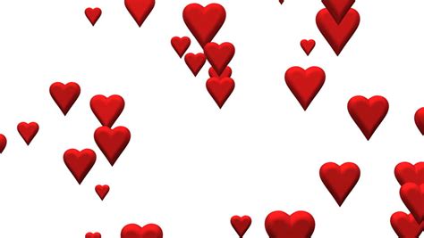 Little Red Hearts Floating Bottom Top Stock Footage Video 100 Royalty