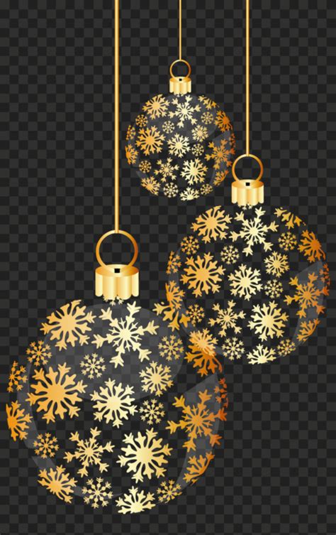 Yellow Golden Christmas Holiday Ornaments Balls Citypng