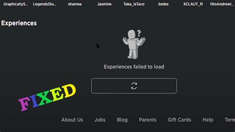 How To Fix Experiences Failed To Load Roblox Roblox Roblox Error