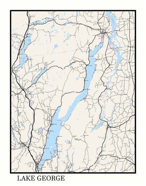 Lake George New York Map Poster