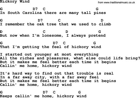 Hickory Wind Bluegrass Lyrics With Chords