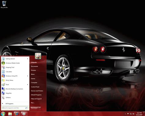 ثيمات ويندوز 7 الجميلة التي تضم سيارات السباق فيراري Ferrari Windows 7