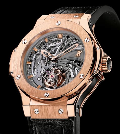 After founding the company mdm genève and deciding on the name hublot (french for 'porthole') the brand introduced the big bang red gold at the baselworld watch fair in 1980. Watches Click: Hublot Big Bang Minute Repeater Tourbillon Gold