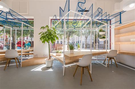 A Modern Tourist Office In Spain Featuring Cool Graphic
