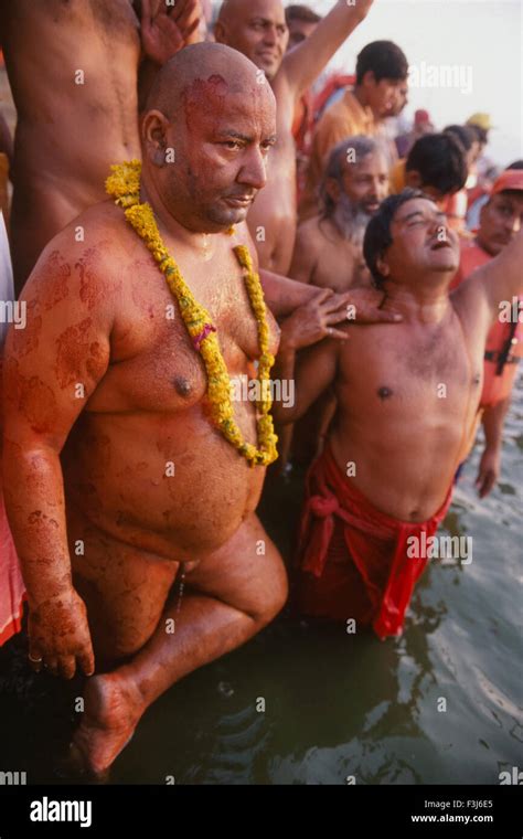 Naga Naked Sadhus From The Juna Akhara Ready To Bathe In The Shipra