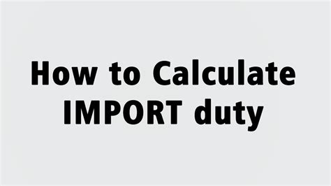 Calculate your income tax, by multiplying your agi by your tax rate, using your income tax bracket. IMPORT DUTY CALCULATOR FOR IMPORTER - YouTube