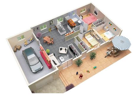 Others have found garage apartments to provide the perfect accommodations for overnight guests. 50 Three "3" Bedroom Apartment/House Plans | Architecture ...
