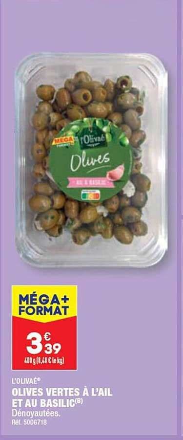 Promo Olives Vertes L Ail Et Au Basilic L Oliva Chez Aldi Icatalogue Fr