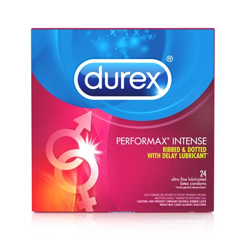 Durex Performax Intense Condoms Ultra Fine Ribbed Dotted With Delay