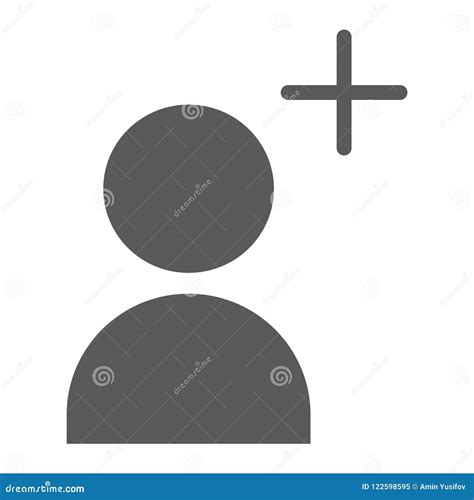 Add Contact Glyph Icon Friend And Person Button Stock Vector