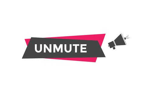 Unmute Text Button Speech Bubble Unmute Colorful Web Banner Vector