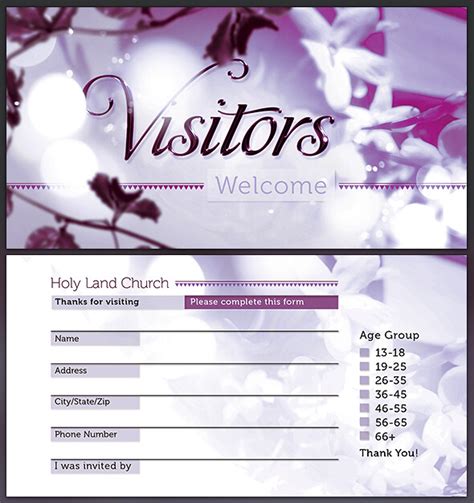 Welcome to our church (numbers 6:25, niv) pew cards offers a friendly, private way for newcomers to provide information to your church. CHURCH-VISITORS-CARD-template-PREVIEW | View more about this… | Flickr