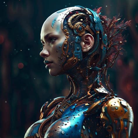 Beautifull Half Robot Half Skin Woman Ai Generated Artwork
