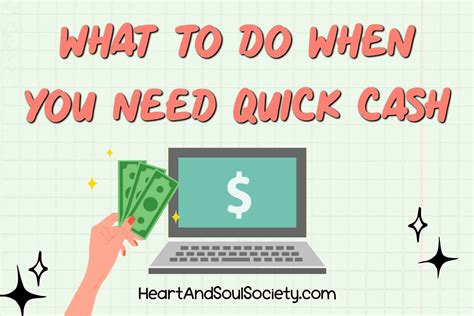 What to Do When You Need Quick Cash ⋆ Heart and Soul Society