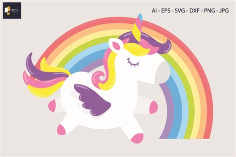 Unicorn Rainbow Svg 18 Grafika Przez Na Punya Studio · Creative Fabrica
