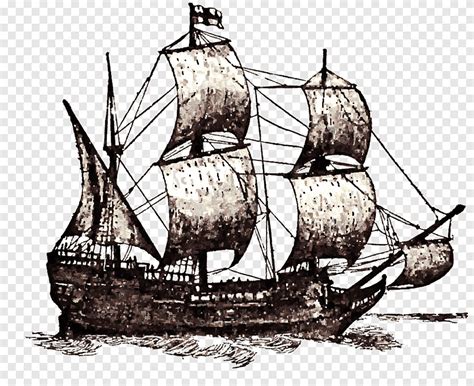 Mayflower Ii Drawing Ship 14th Caravel Vehicle Png Pngegg