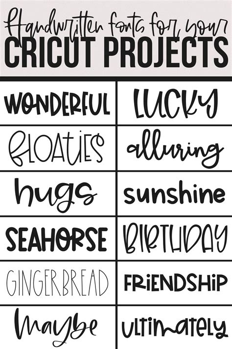 Fonts For Your Cricut Projects Cricut Fonts Lettering Kid Fonts