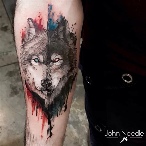 Tattoo Uploaded By John Needle 542904 Tattoodo Wolf Face Tattoo
