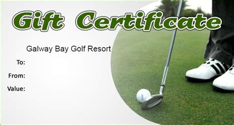 golf gift certificate template   gift certificate template